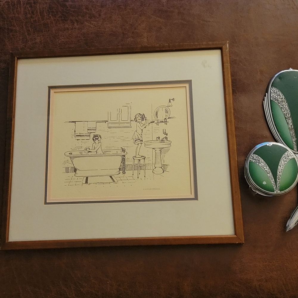 Vintage framed drawing.
